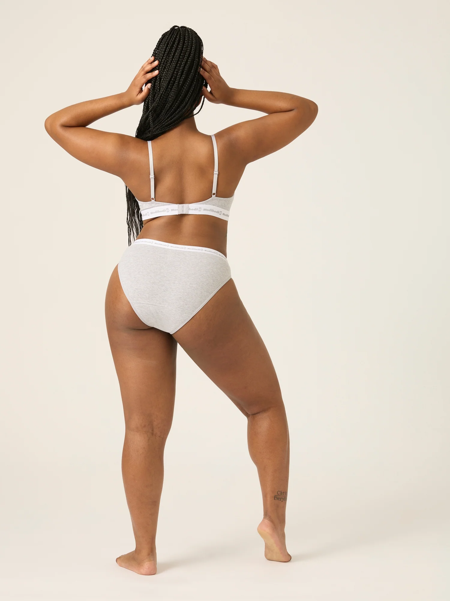 Basic Triangle Bralette Grey Marle - Image 4