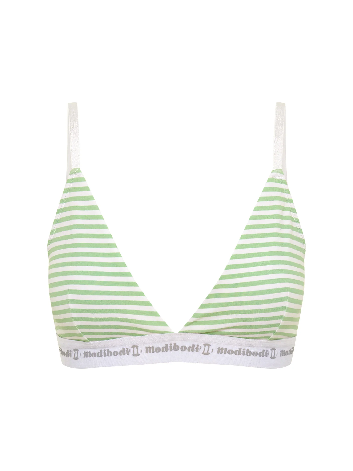 Basic Triangle Bralette Meadow Green Stripe - Image 6