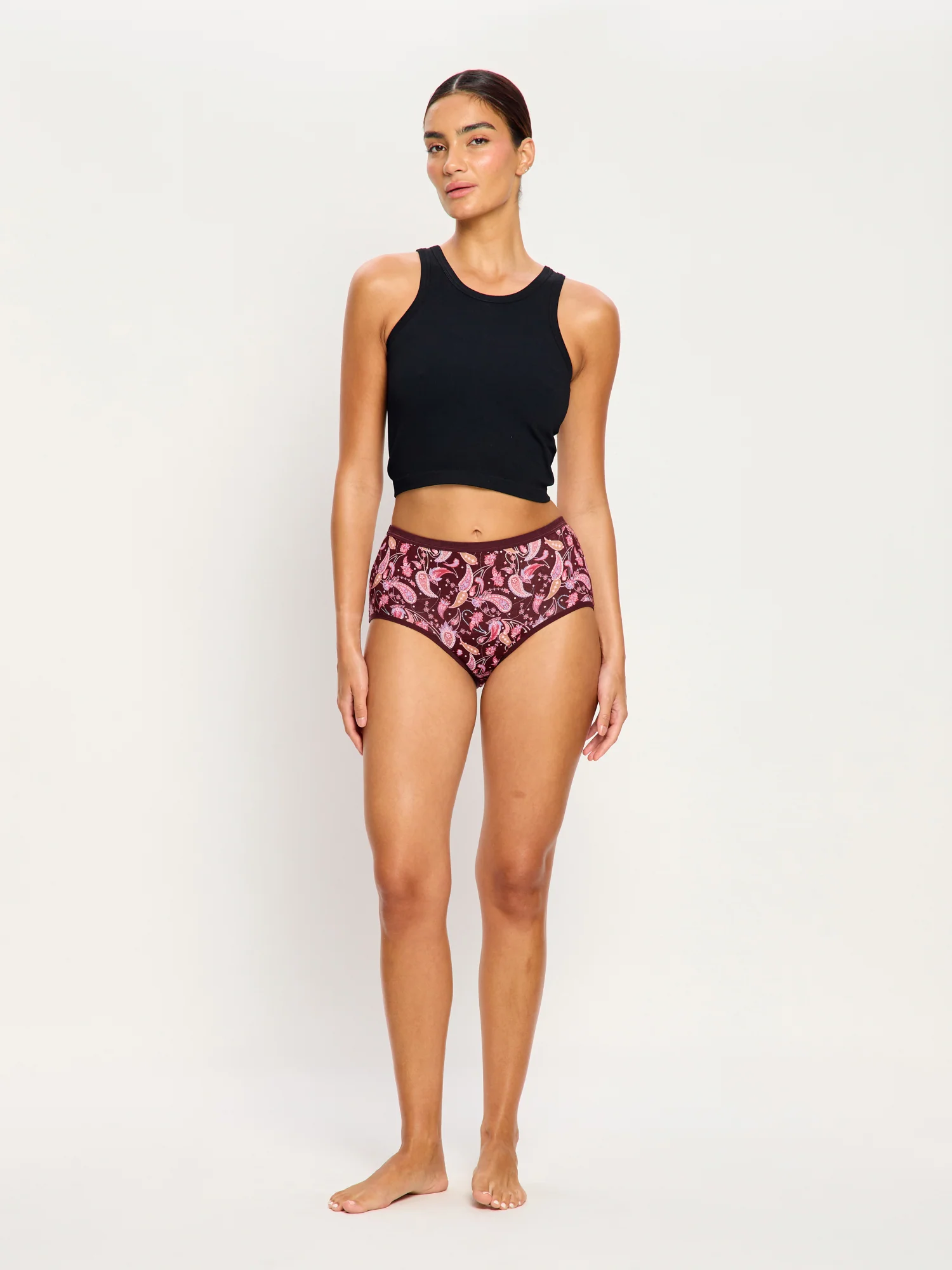 Classic Full Brief Moderate Opulent Paisley Red - Image 2