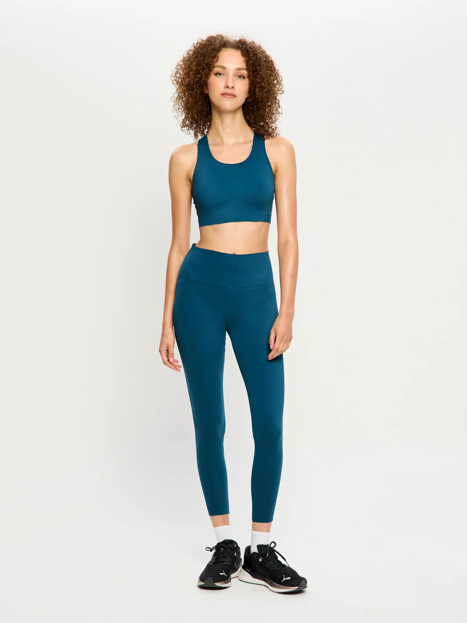 Full Length Bonded Panel Leggings Teale Blue - Image 10