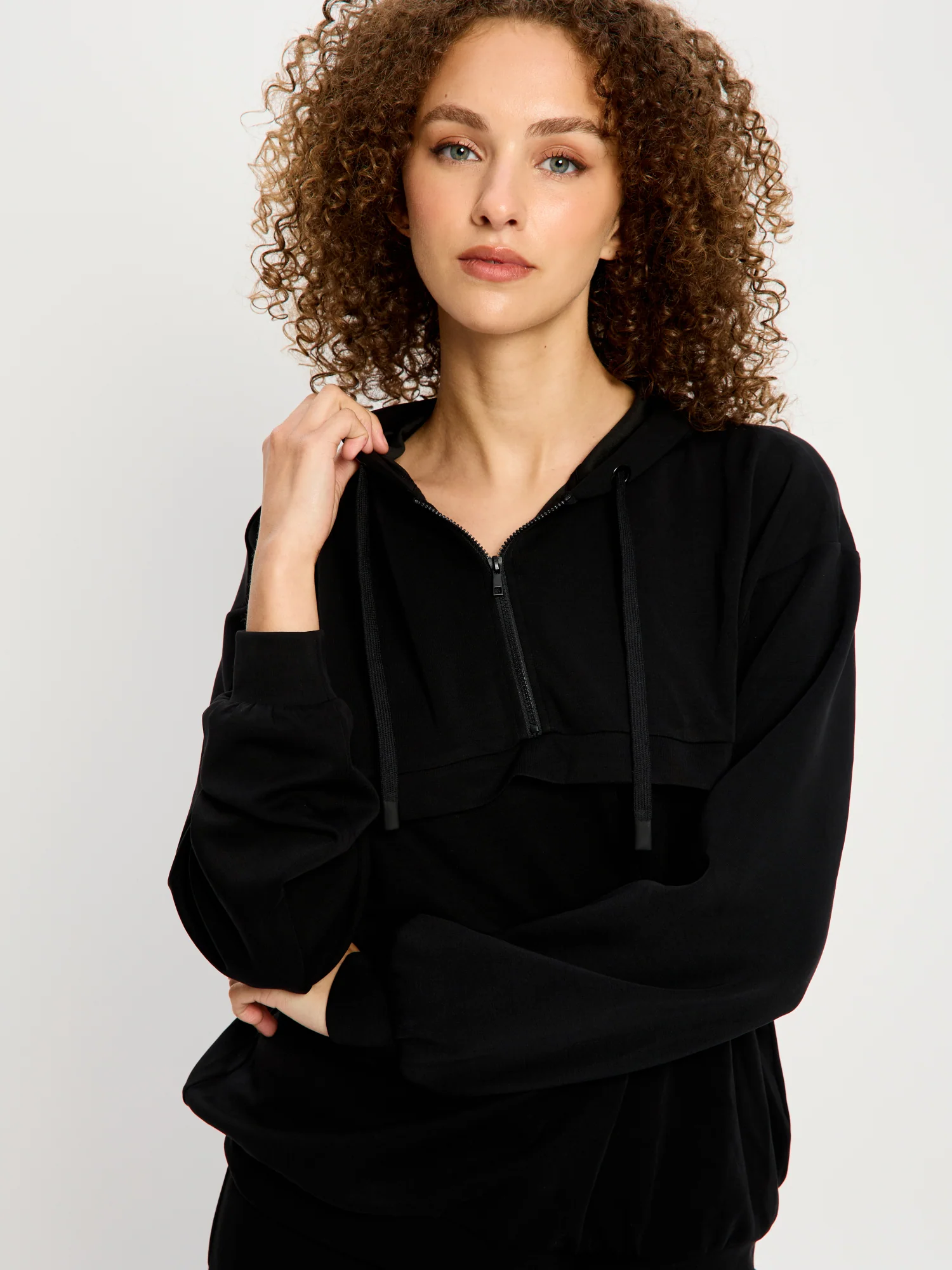 Half-Zip Hoodie Black - Image 3