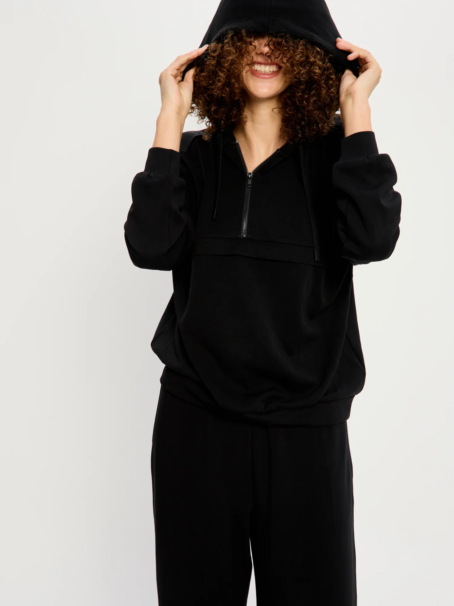 Half-Zip Hoodie Black - Image 5