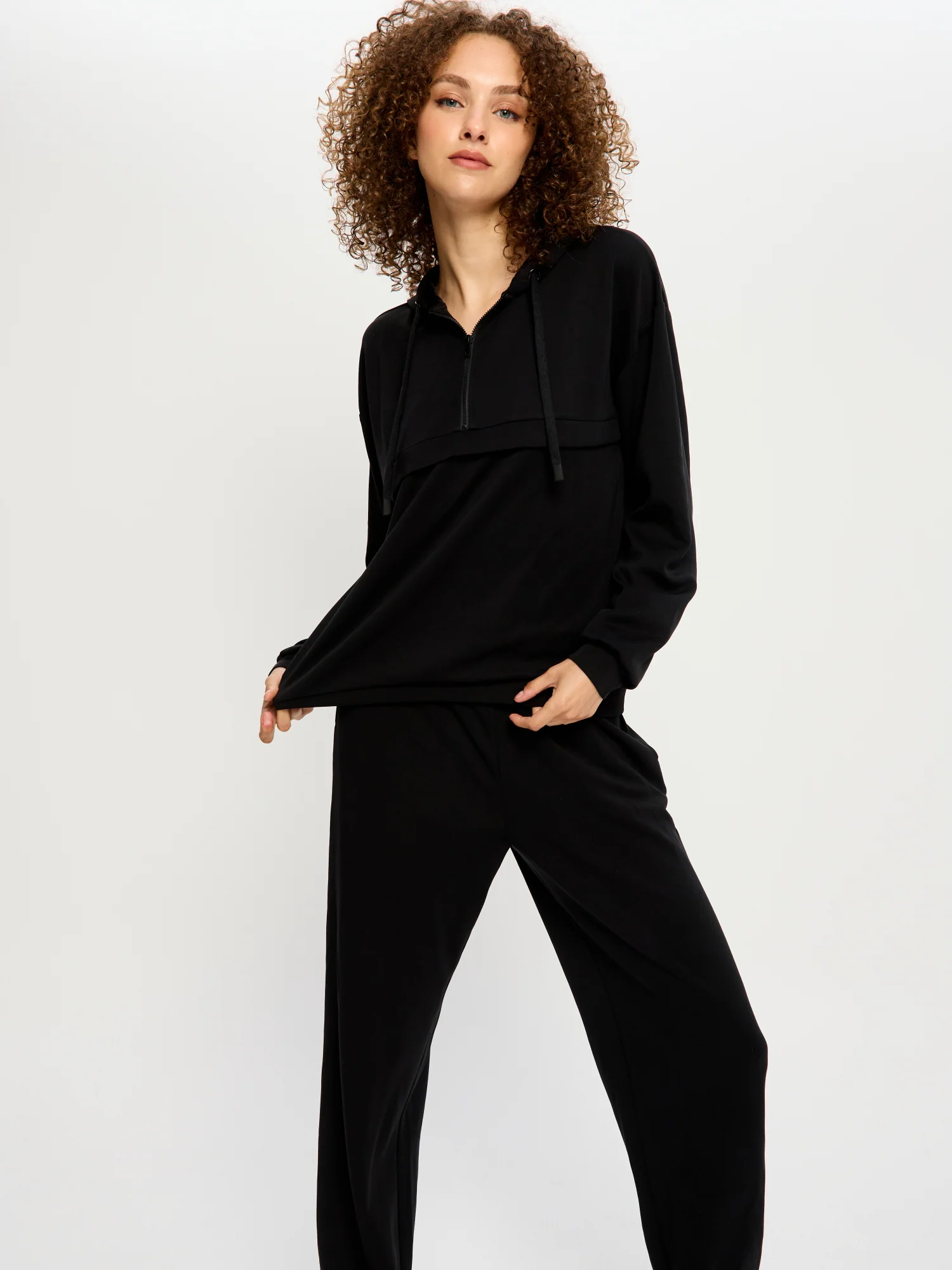 Half-Zip Hoodie Black - Image 6