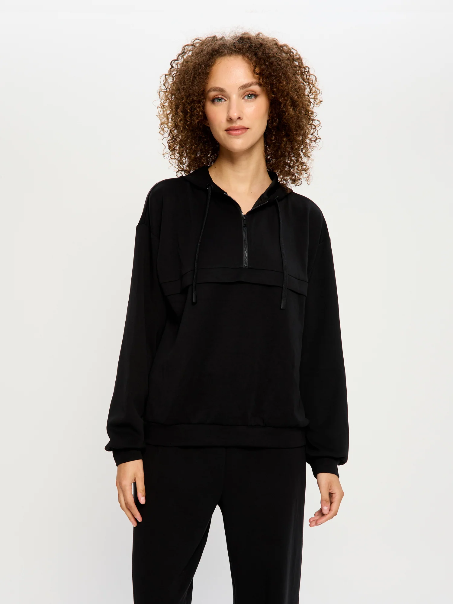 Half-Zip Hoodie Black - Image 9