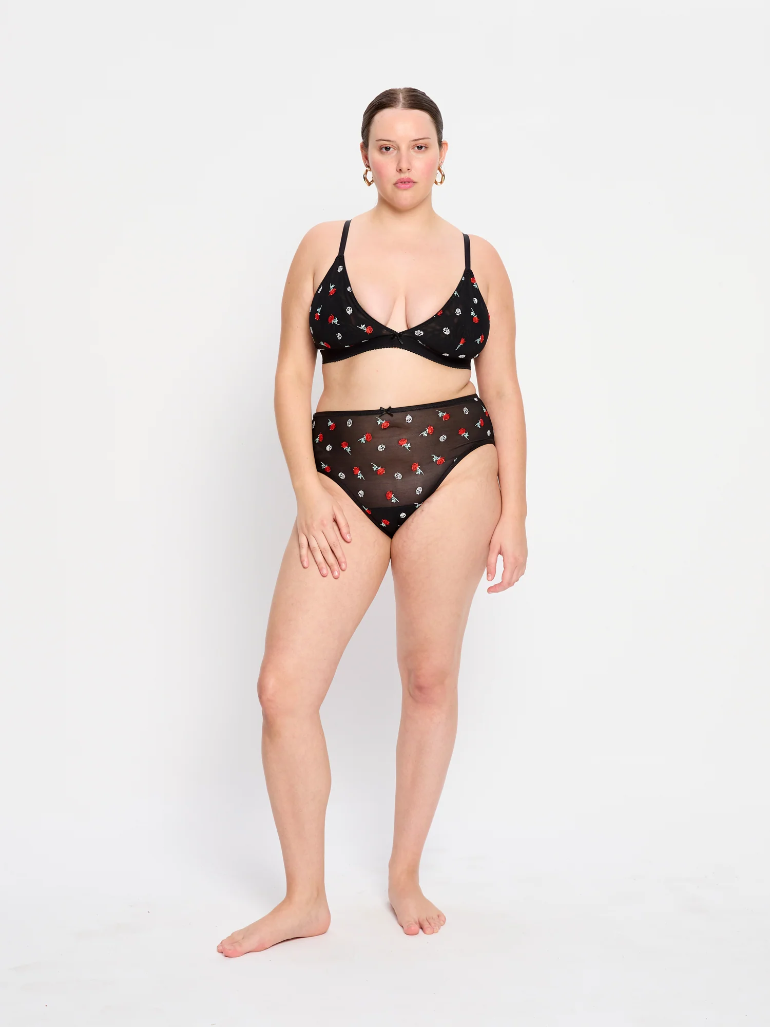 Intimates V Day Hi Waist Brief Moderate Black Rose - Image 3