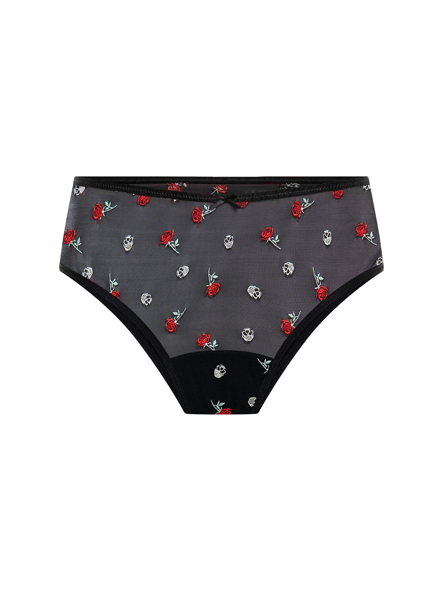 Intimates V Day Hi Waist Brief Moderate Black Rose - Image 6