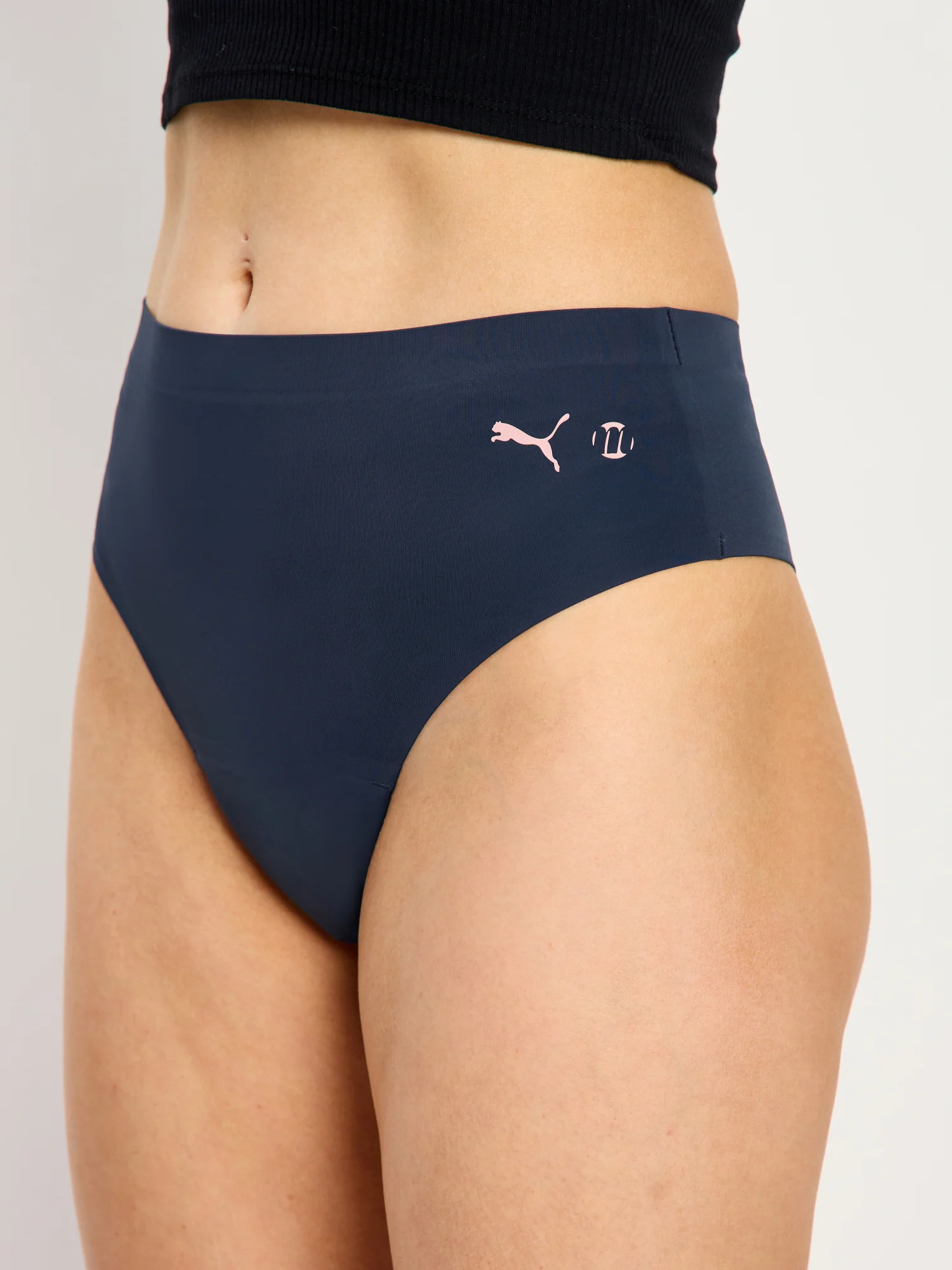 Puma X Modibodi Seamfree Active Hi Waist Cheeky Moderate Midnight - Image 4