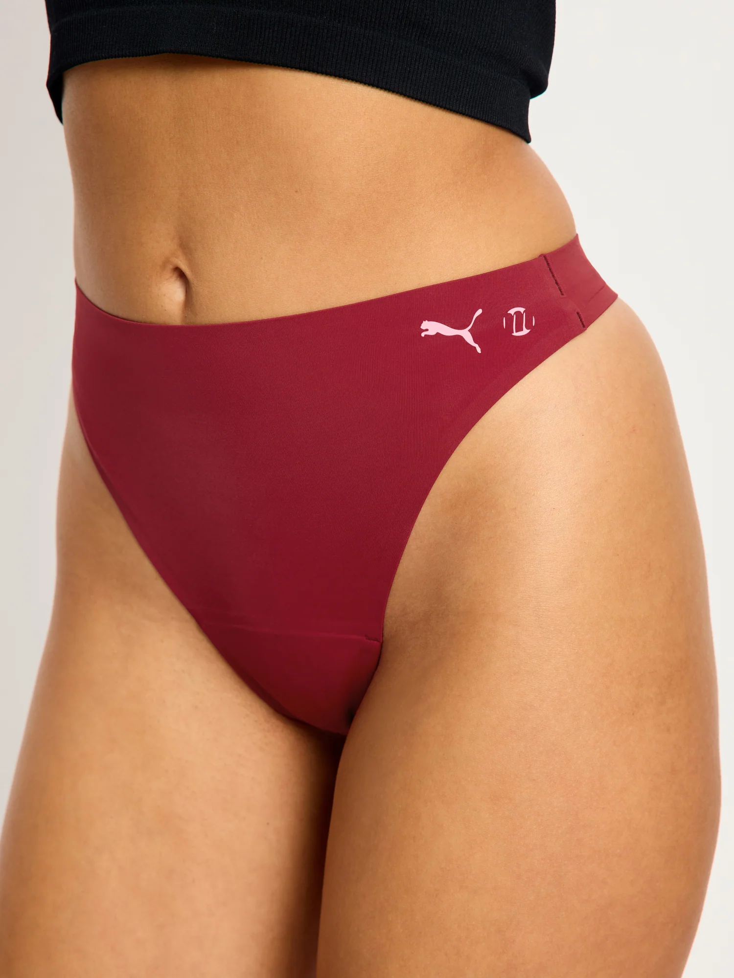 Puma X Modibodi Seamfree Active Hi Waist Thong Light Caramelised Red - Image 4