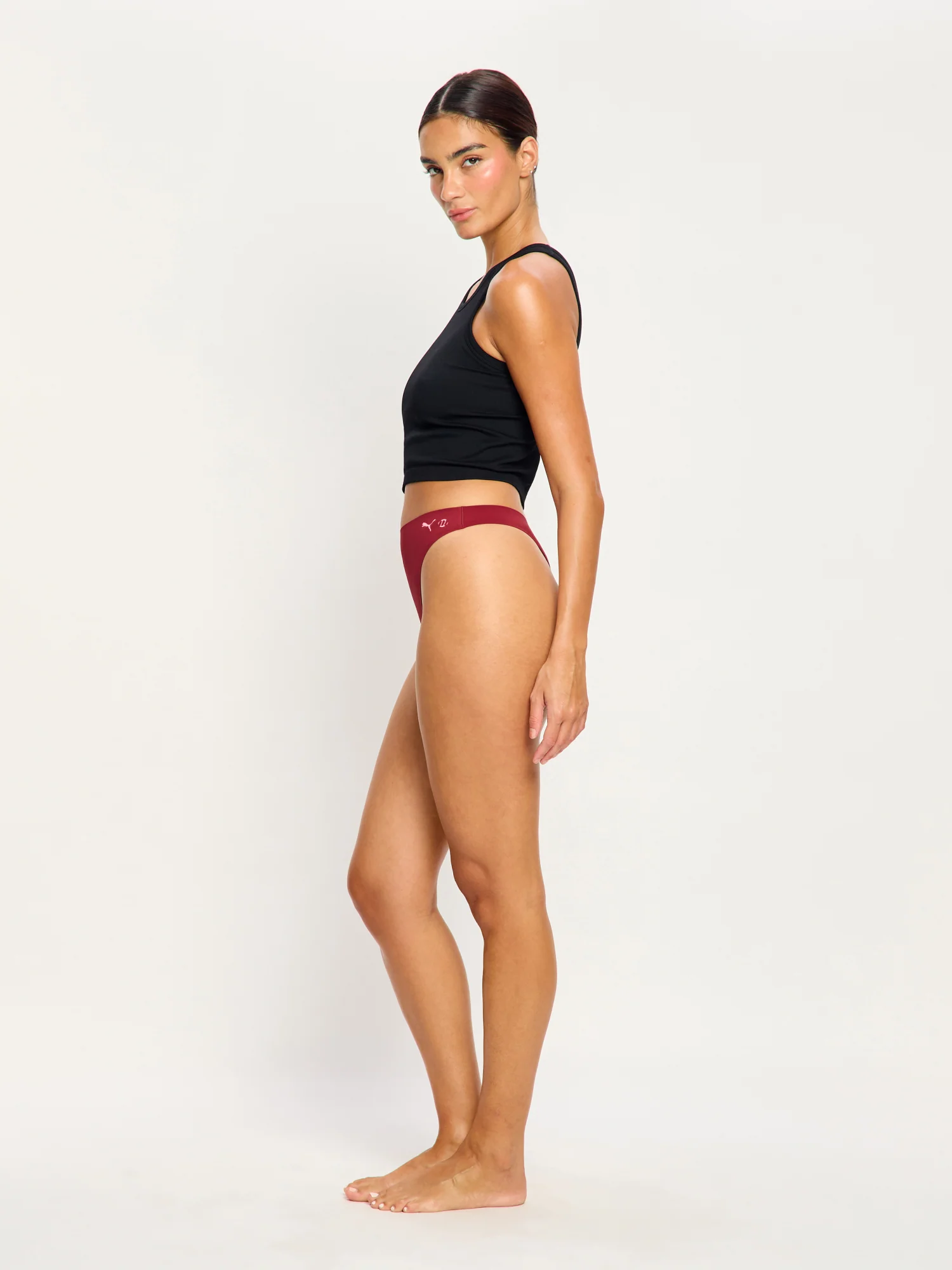 Puma X Modibodi Seamfree Active Hi Waist Thong Light Caramelised Red - Image 7