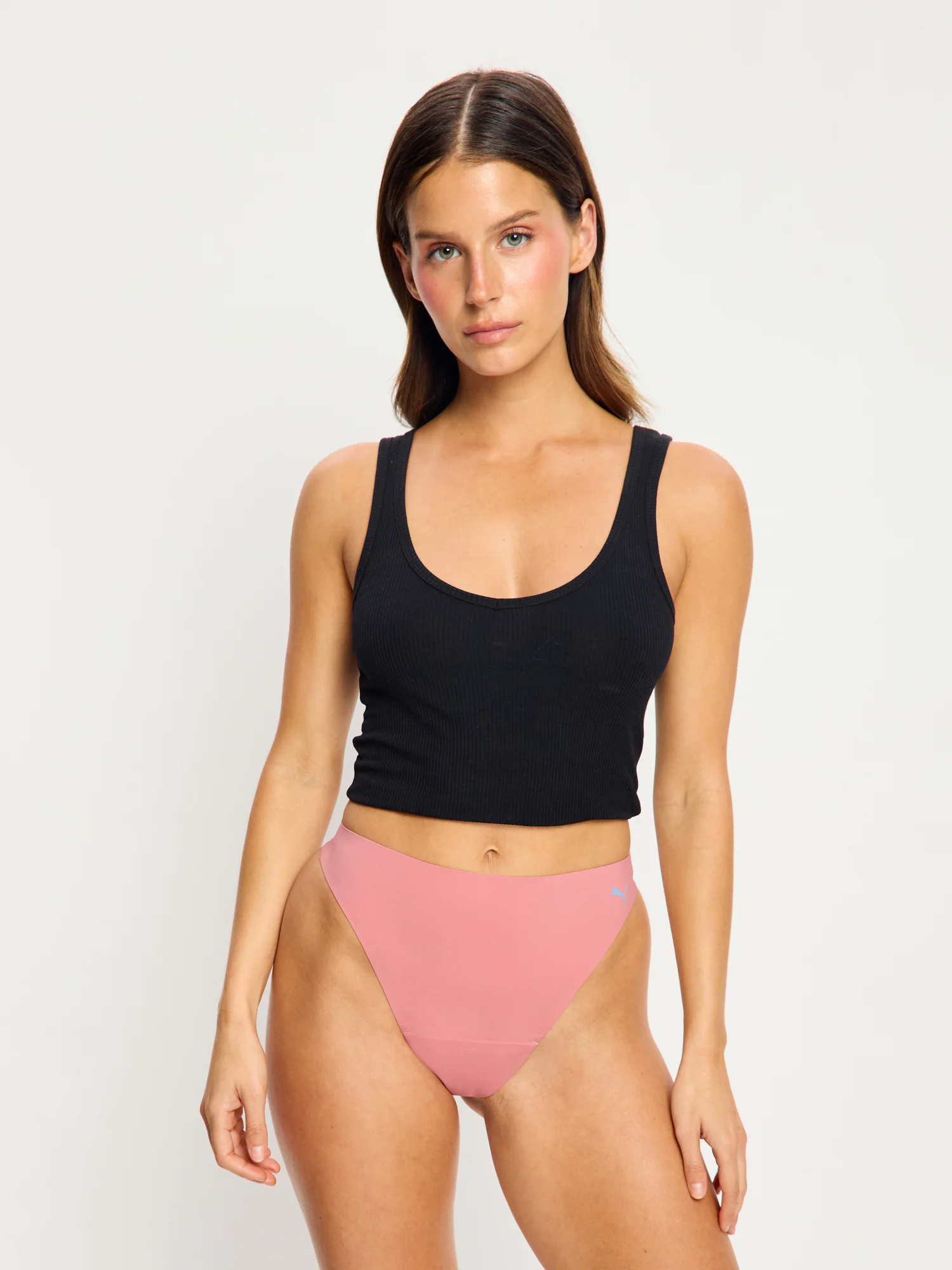 Puma X Modibodi Seamfree Active Hi Waist Thong Light Whisky Rose 3 Pack - Image 3