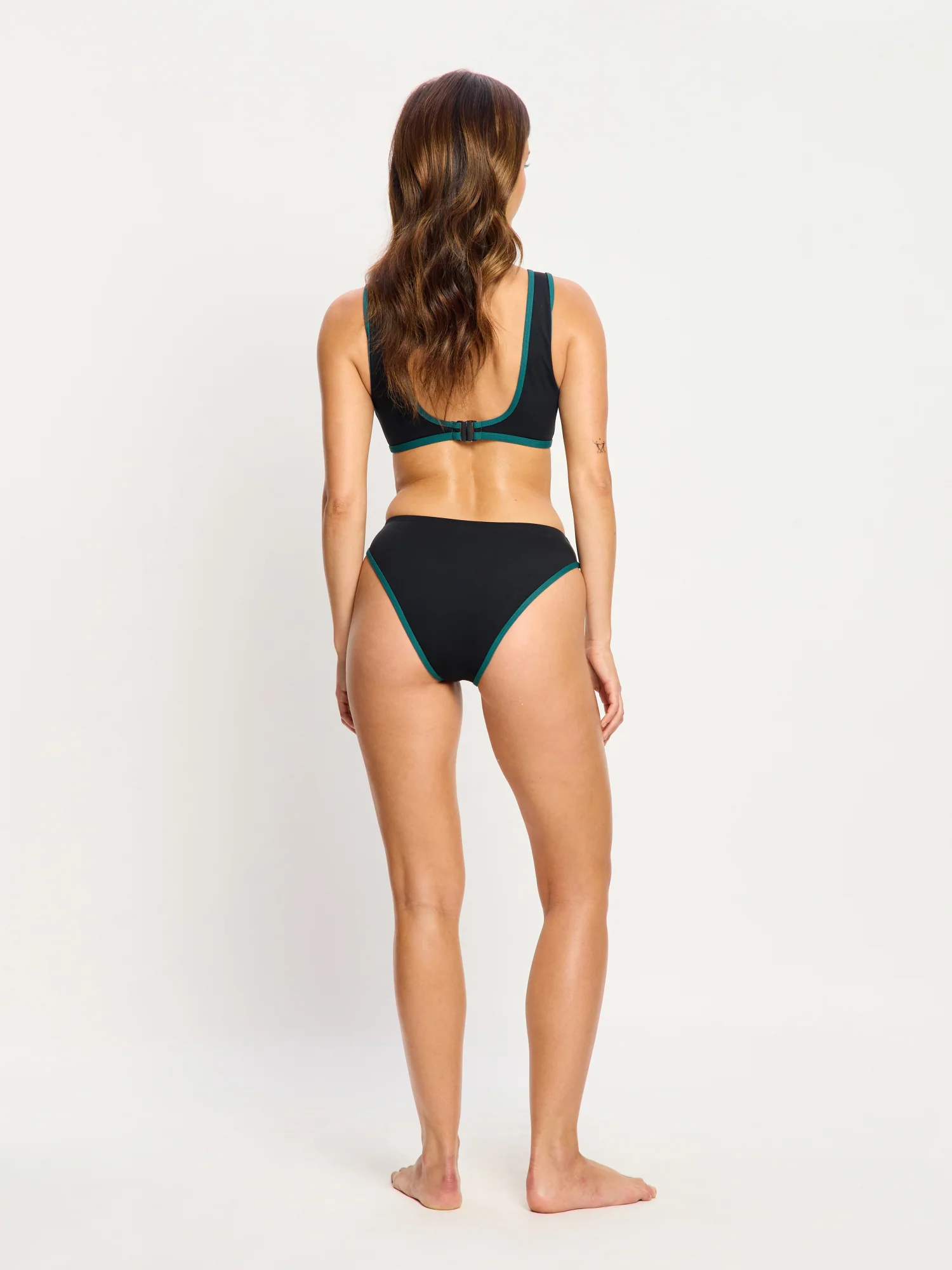 Puma X Modibodi Swimwear Scoop Bikini Top & Hi-Leg Cheeky Bottom Black Orchid - Image 4