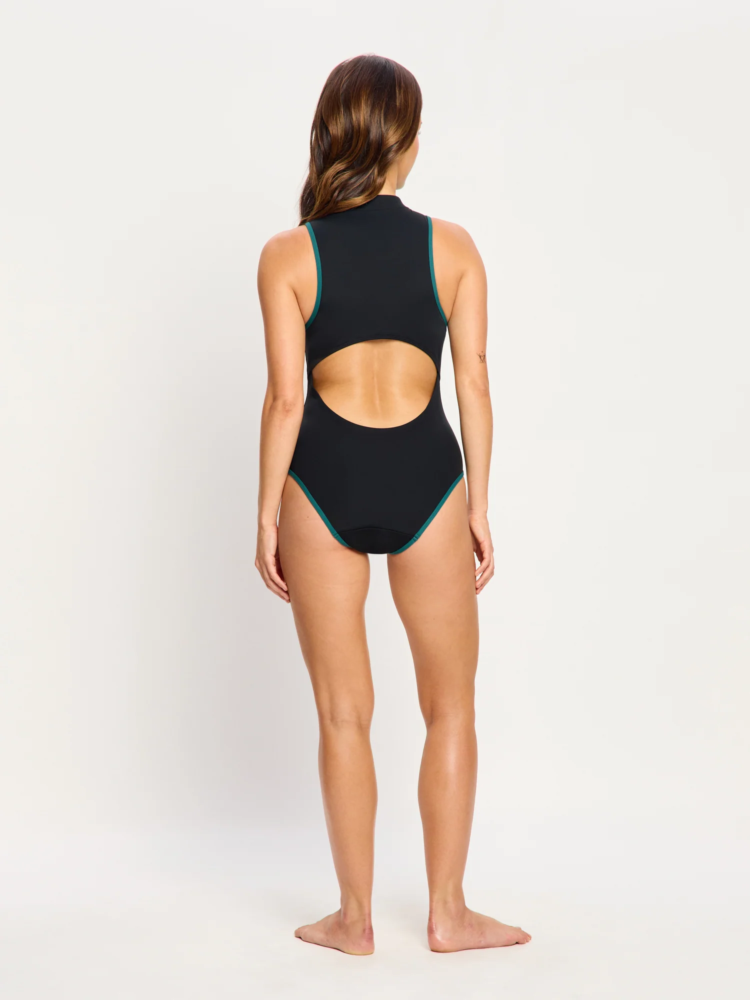 Puma X Modibodi Swimwear Zip Front One Piece Super Black Orchid - Image 4