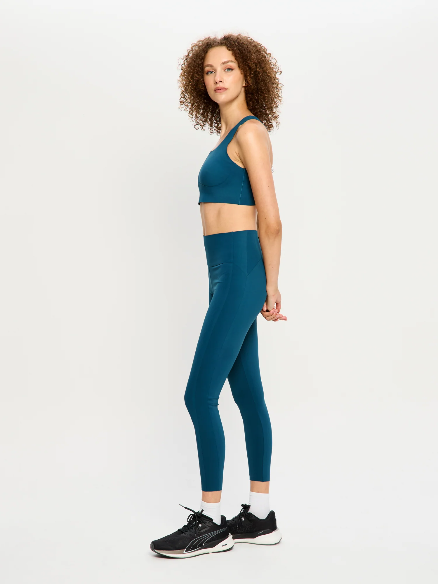 Sculpted Y Back Crop Teale Blue - Image 3