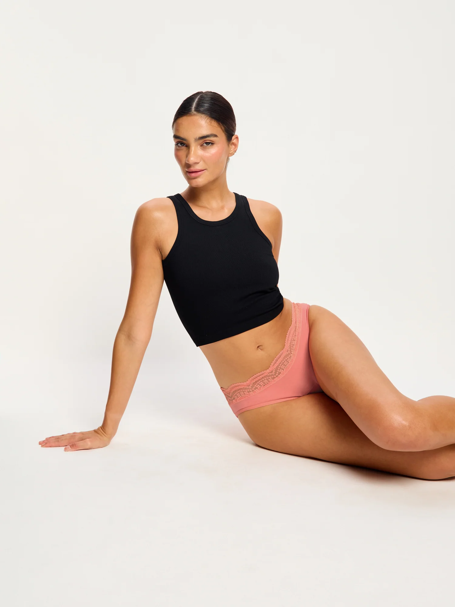 Sensual Hi Waist Bikini Light Dusky Coral - Image 4
