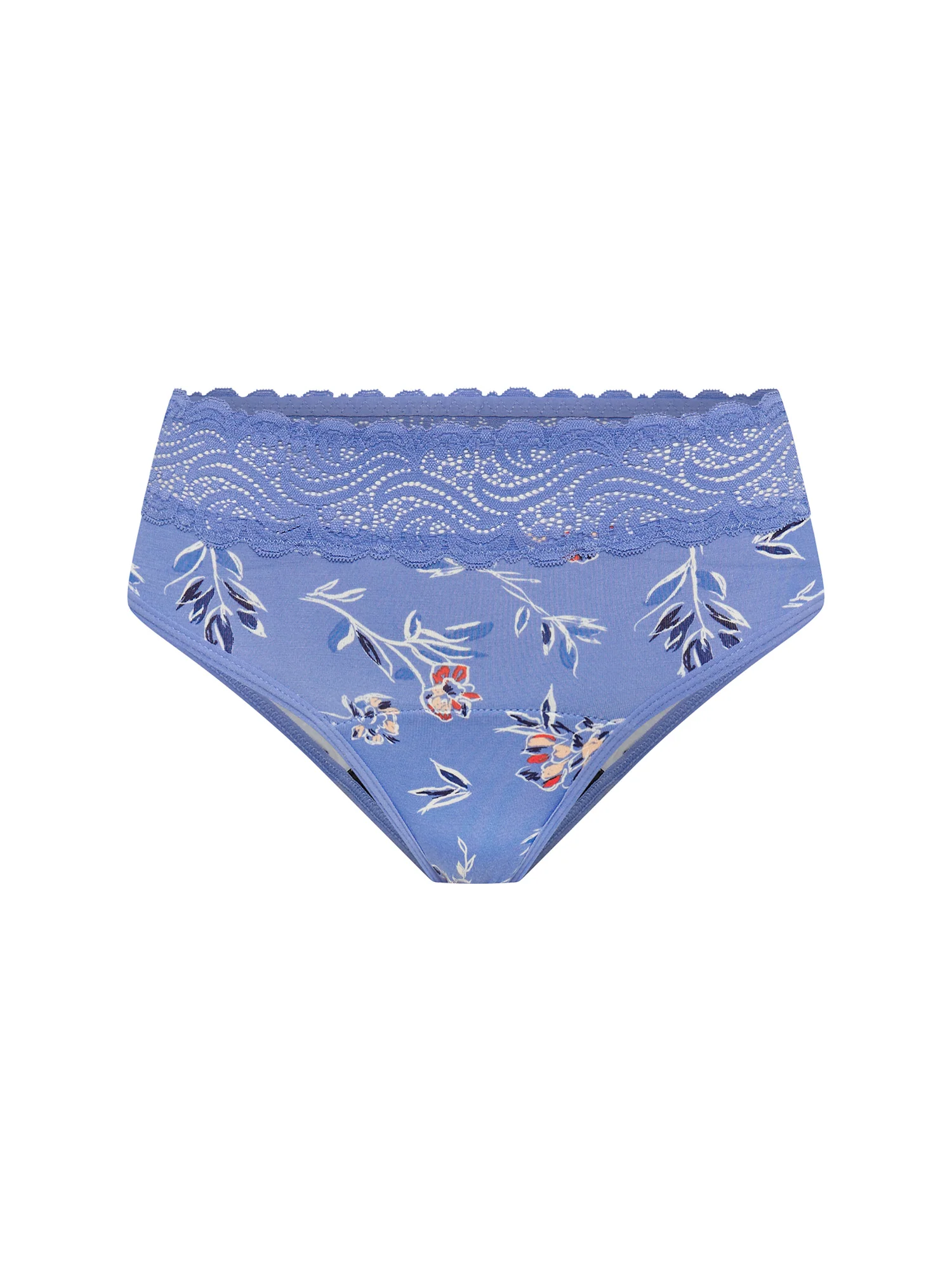 Sensual Hi Waist Bikini Moderate Bouquet Blue - Image 10