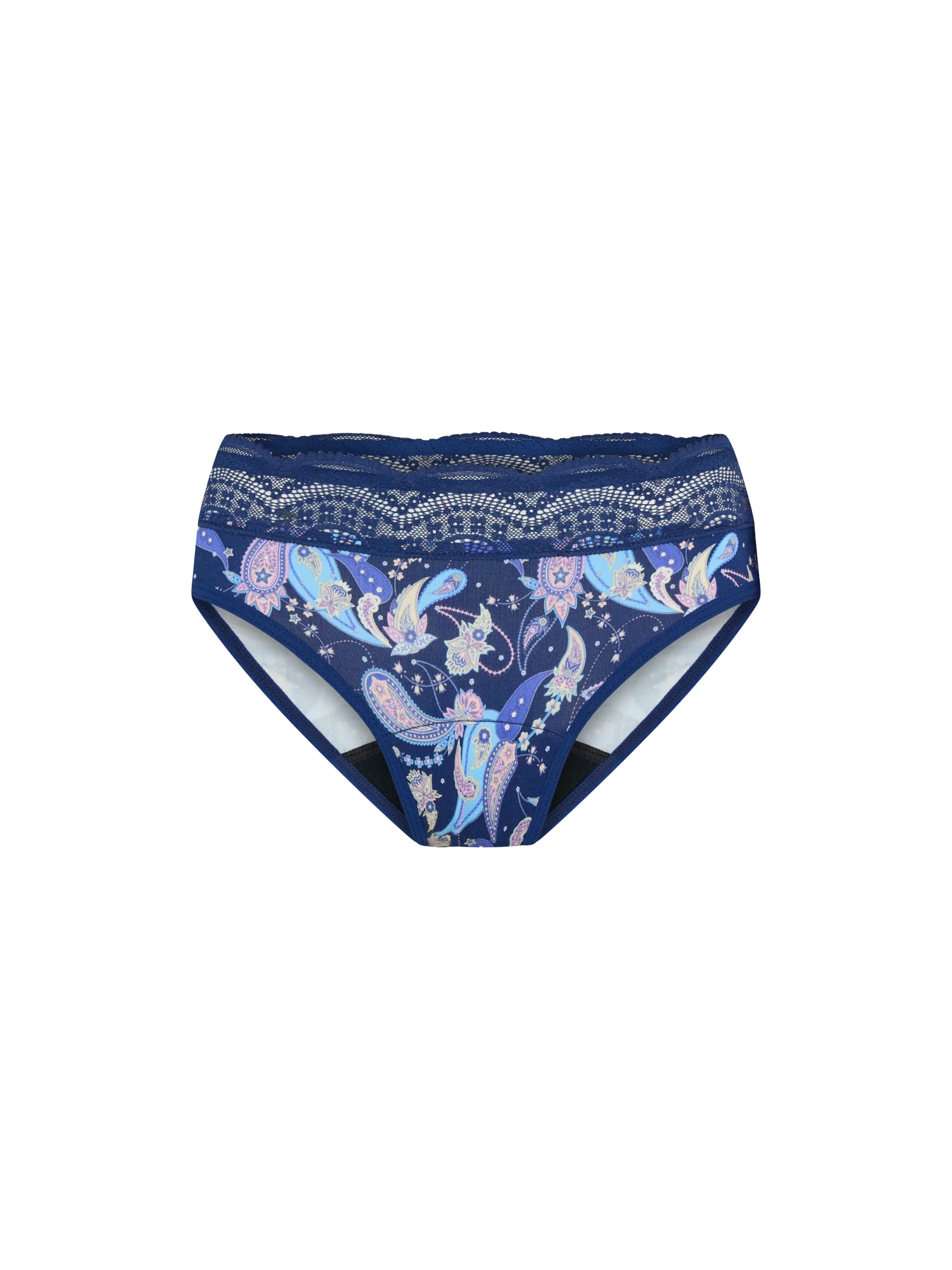 Sensual Hi Waist Bikini Moderate Opulent Paisley Navy - Image 7