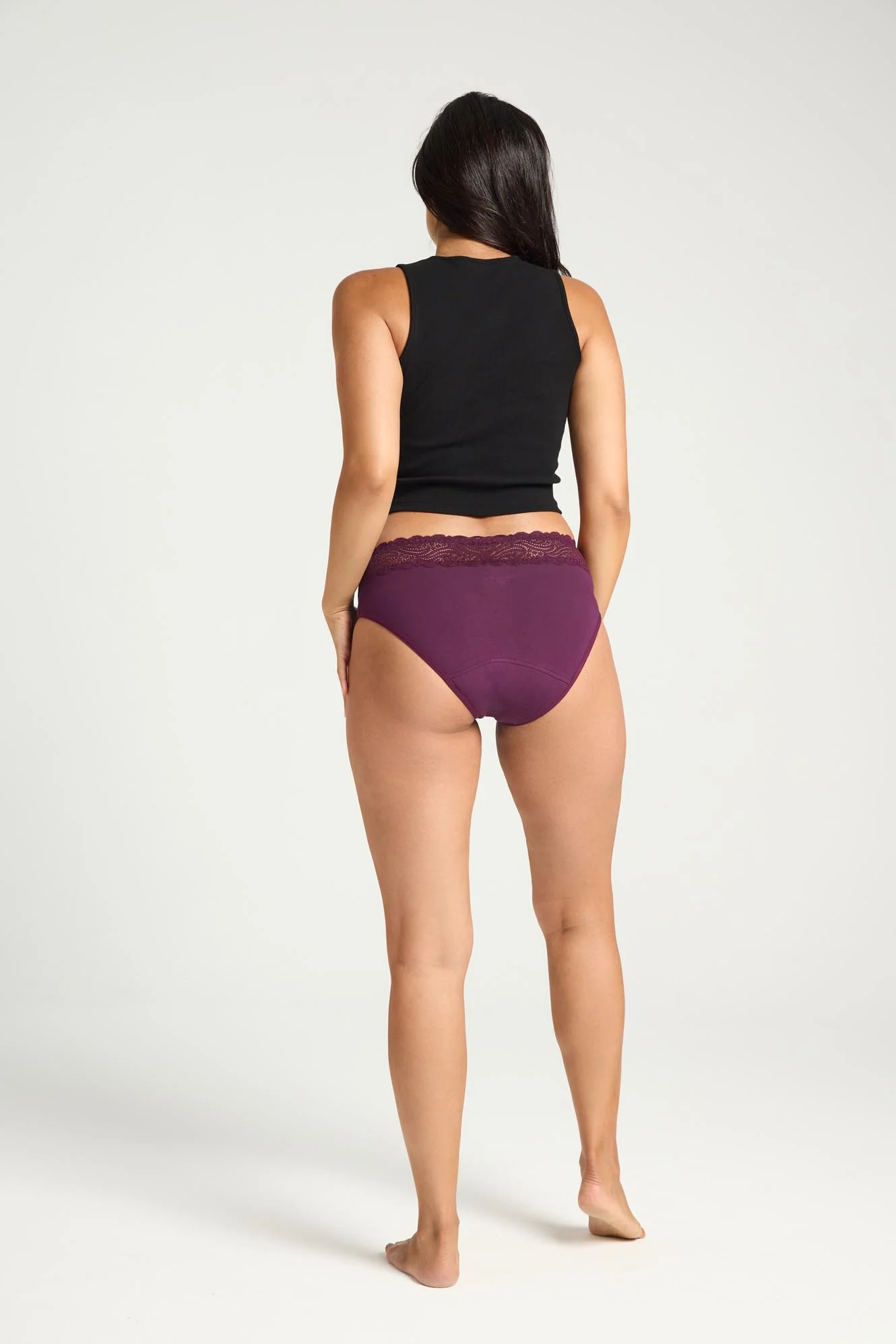 Sensual Hi Waist Bikini Moderate Raisin Purple - Image 4