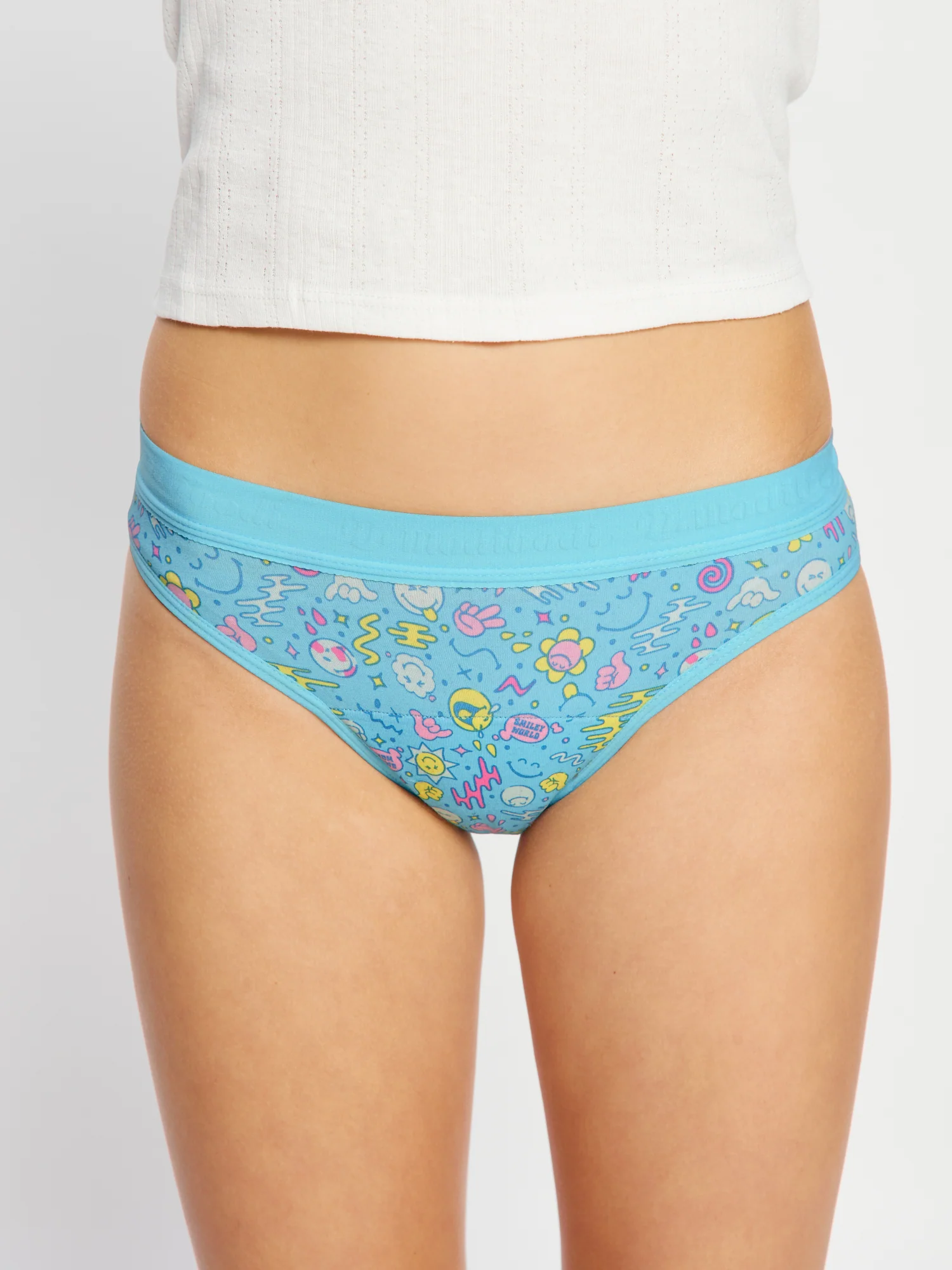 SmileyWorld® | Modibodi Teen Hipster Bikini and Hipster Boyshort 2 Pack Wonderlust Blue - Image 12