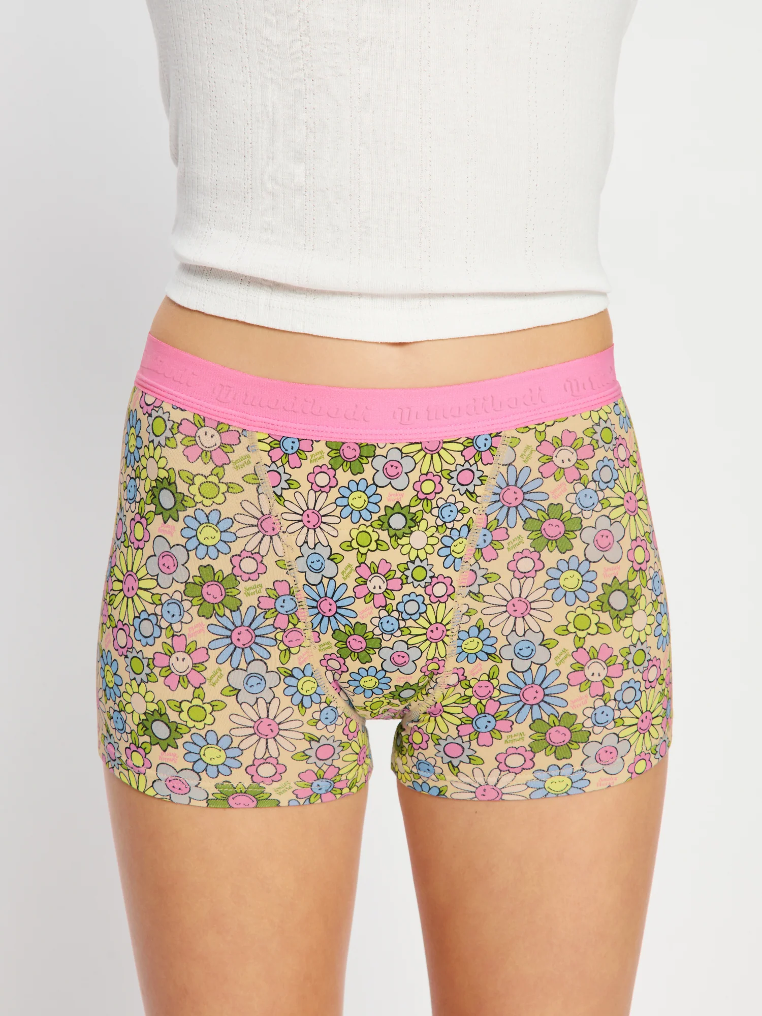 SmileyWorld® | Modibodi Teen Hipster Boyleg and Hipster Boyshort 2 Pack Bubbly Blossom Pink - Image 13