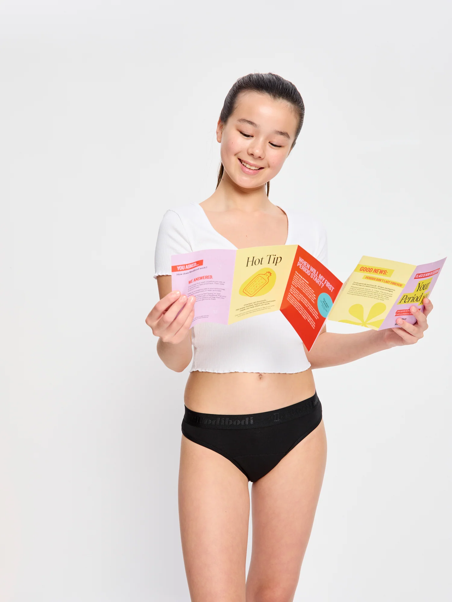 SmileyWorld® | Modibodi Teen Back To School Period Kit with 2 Pack Hipster Bikini Moderate Black - Image 3
