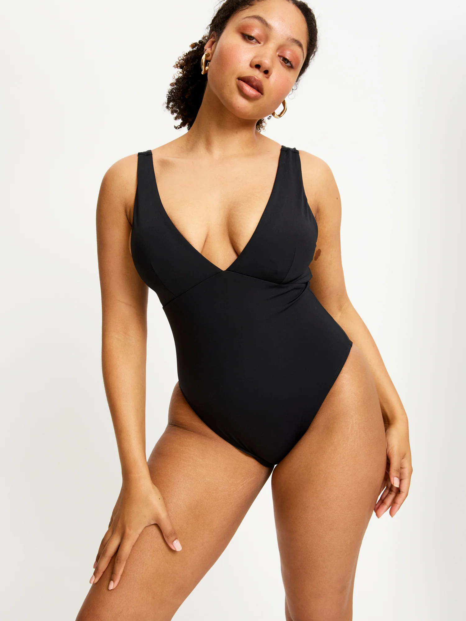 Swimwear V Plunge One Piece Super Black - Image 3