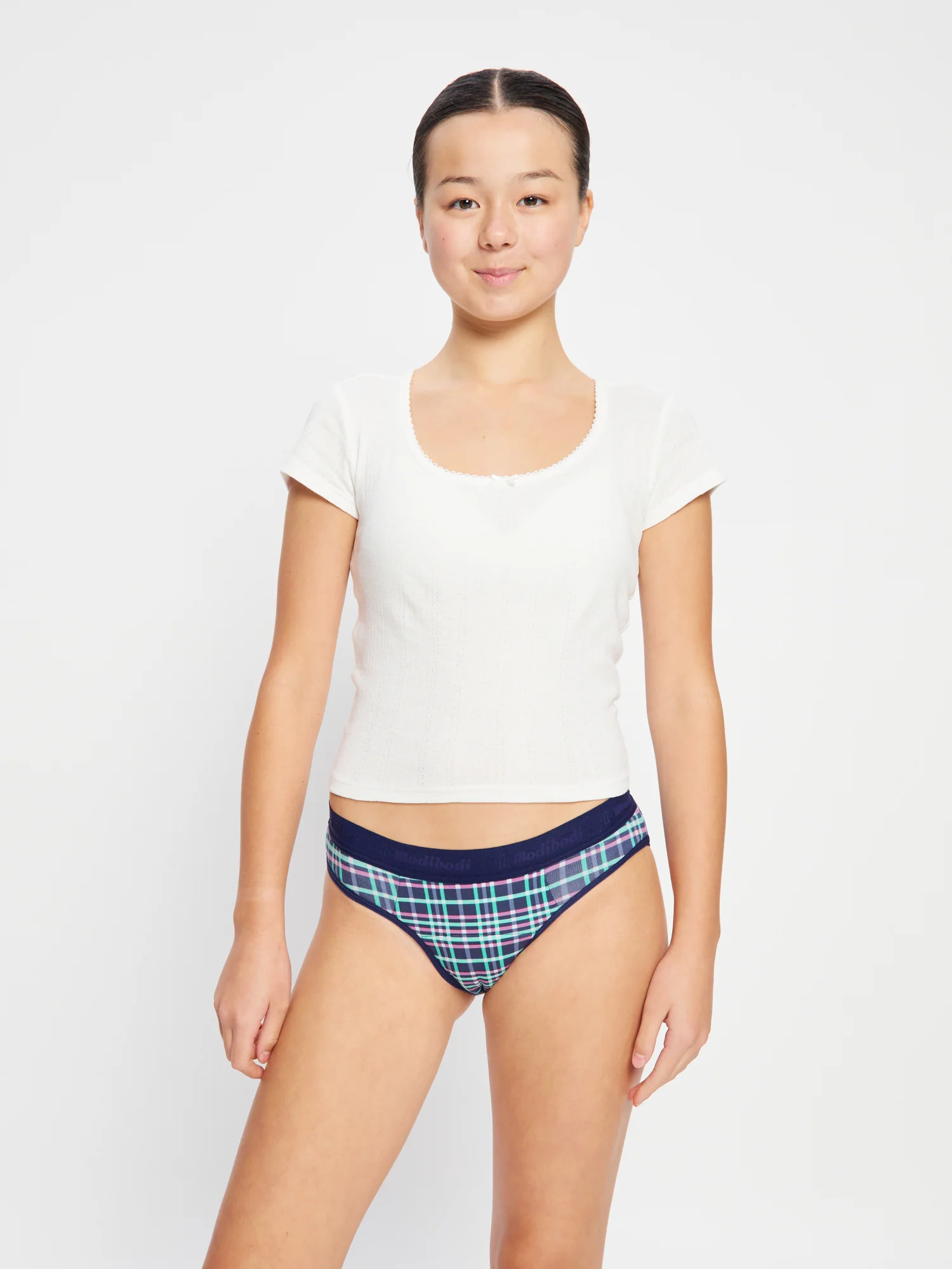 Teen Hipster Boyleg & Bikini Midnight Purple Check 2 Pack - Image 9