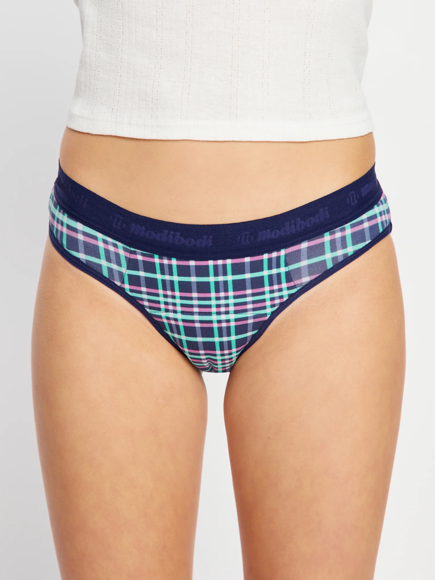 Teen Hipster Boyleg Moderate Midnight Purple Check - Image 4