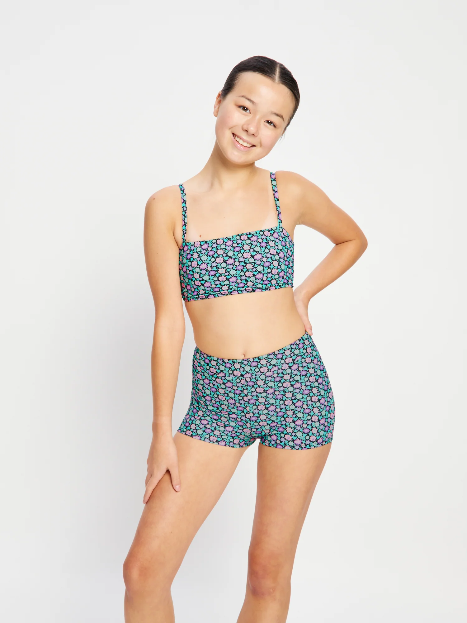 Teen Swimwear Hi Waist Short Super Luna Blossom Black - Image 5