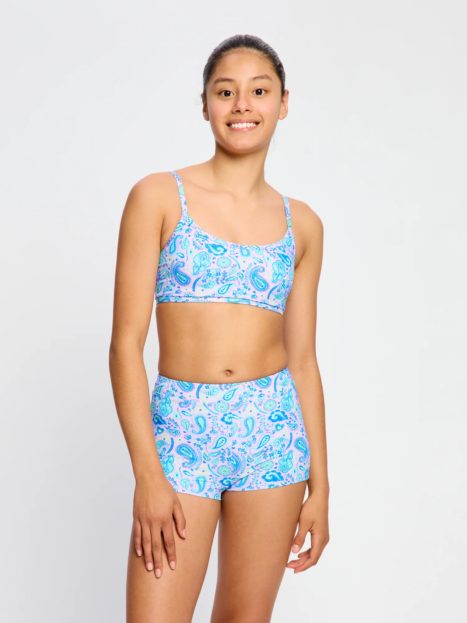 Teen Swimwear Hi Waist Short Super Paisley Pink - Image 4