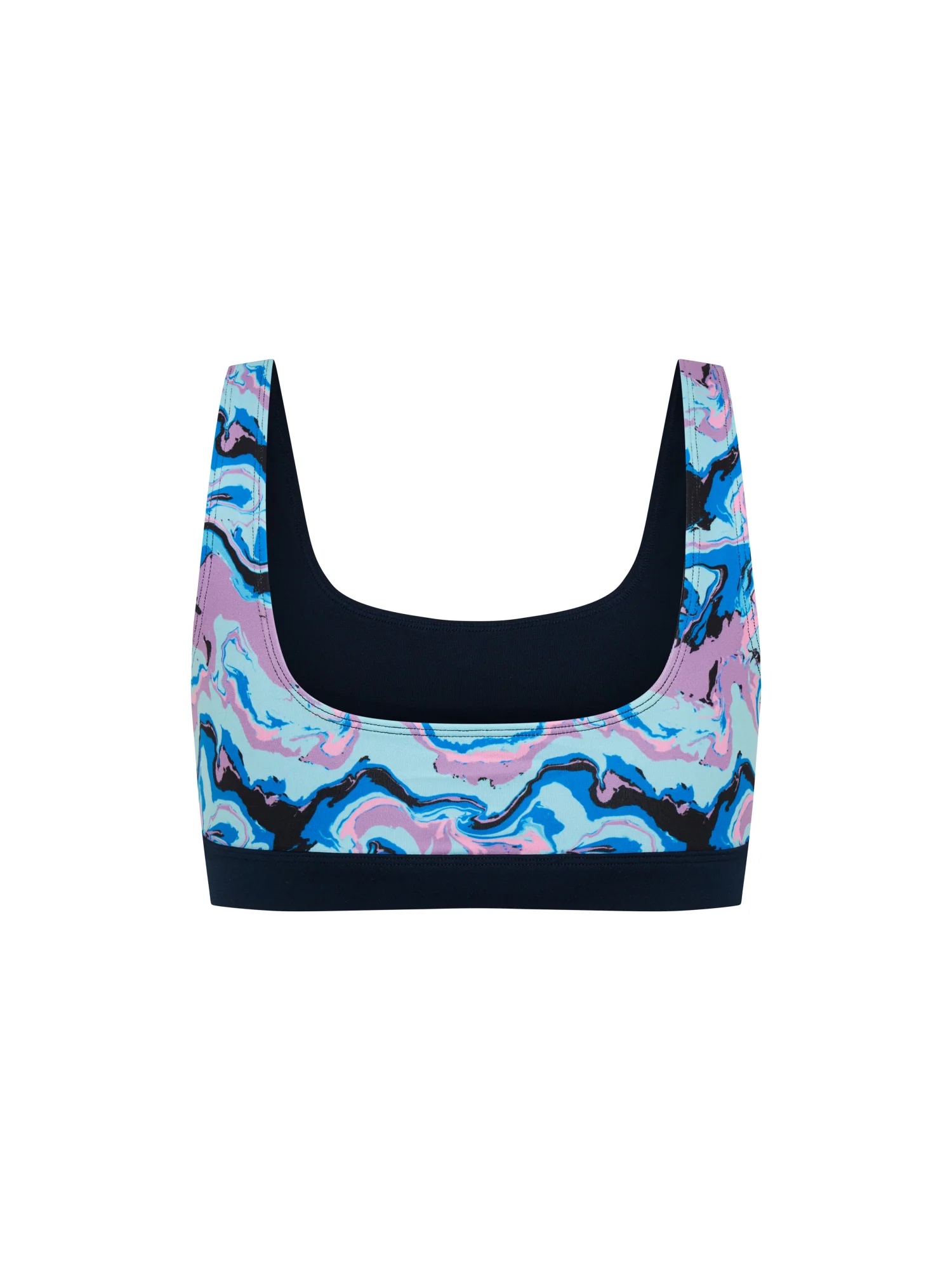 Teen Swimwear Performance Reversible Crop Top Marble Blue - Image 7